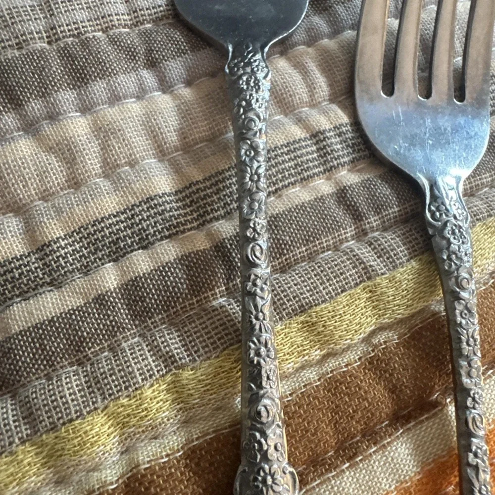 Vtg Stanley Roberts Japanese Stainless Steel Floral Flatware